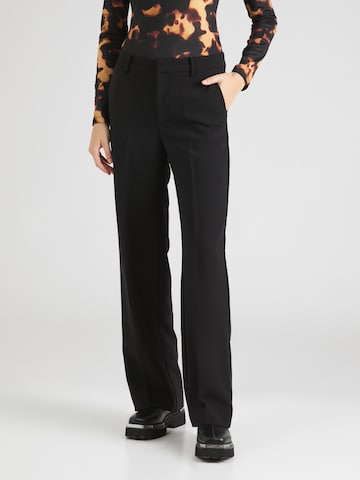 Lindex Regular Trousers with creases 'Noor' in Black: front