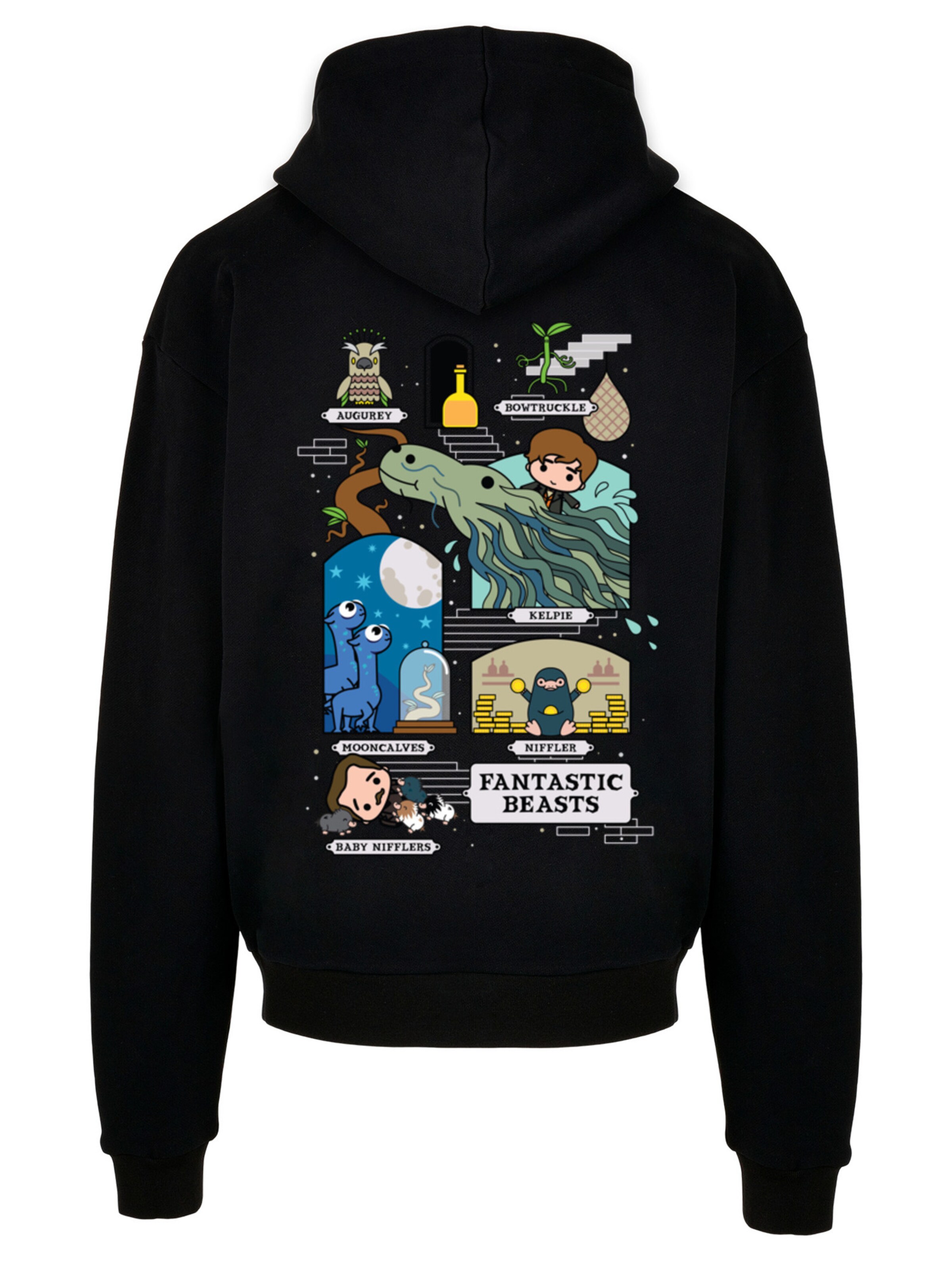 F4NT4STIC Sweatshirt 'Phantastische Tierwesen 2 Chibi Newt' in Black: front