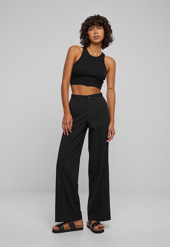 Urban Classics Wide leg Pleat-Front Pants in Black