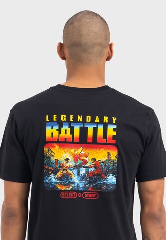Oldskull T-Shirt 'Retro Pixel Battle Logo Graphic' in Schwarz