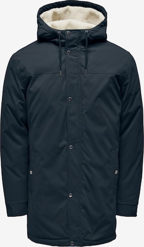 Only & Sons Between-seasons parka 'Alexander' in Blue: front