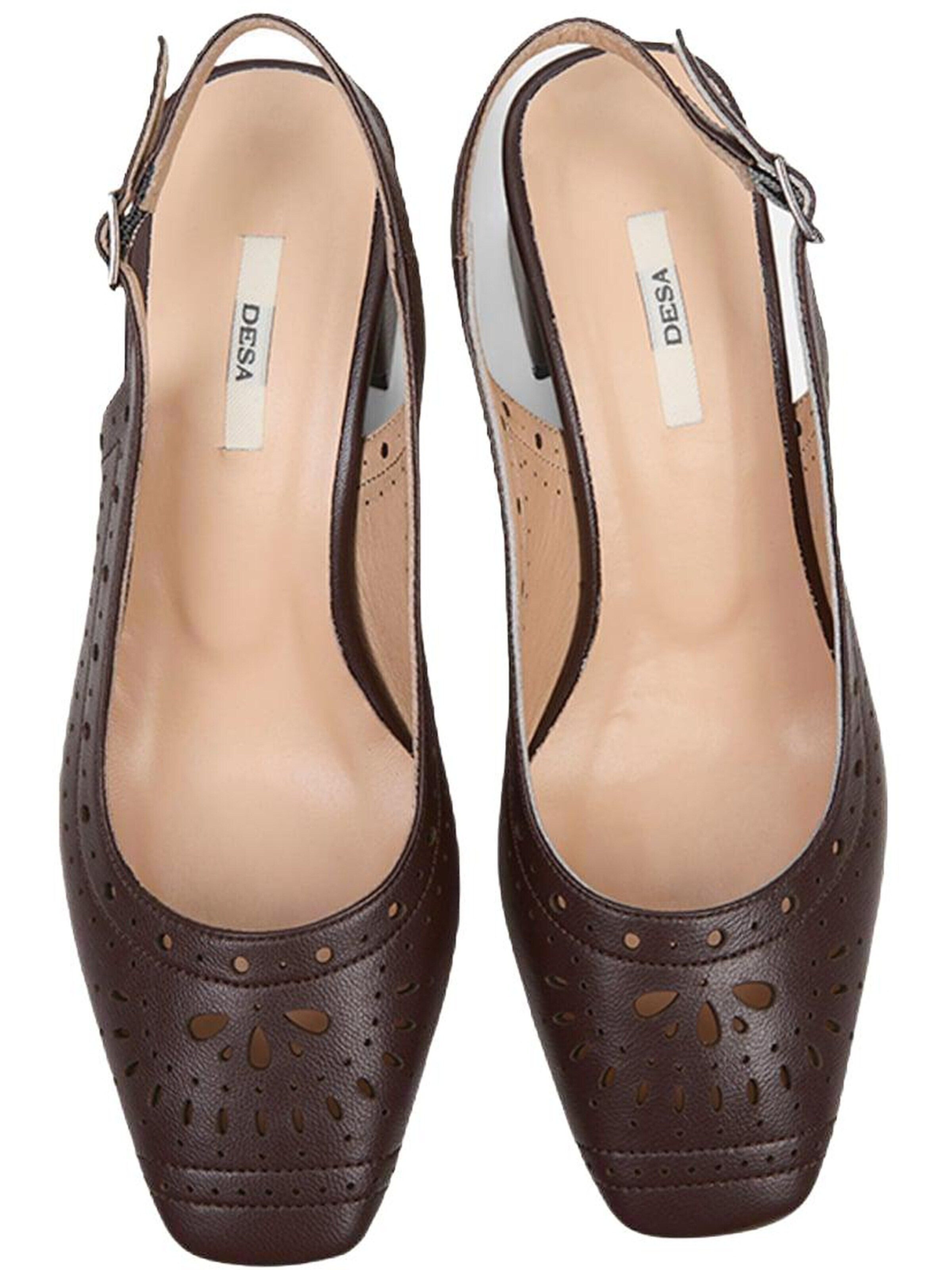 Desa Slingpumps 'Blockabsatz-Schlupf' in Bruin