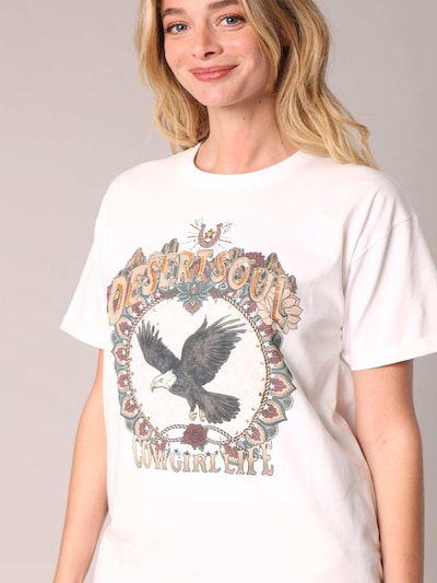 Deeluxe T-shirt 'States' en anthracite / vert foncé / rouge foncé / blanc, Vue avec produit