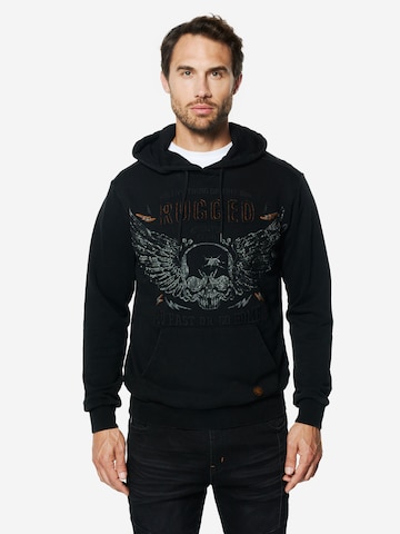 Felpa di KOROSHI in nero: frontale