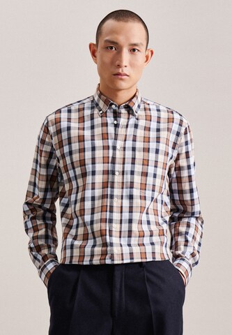 SEIDENSTICKER Regular fit Business Shirt in Brown: front