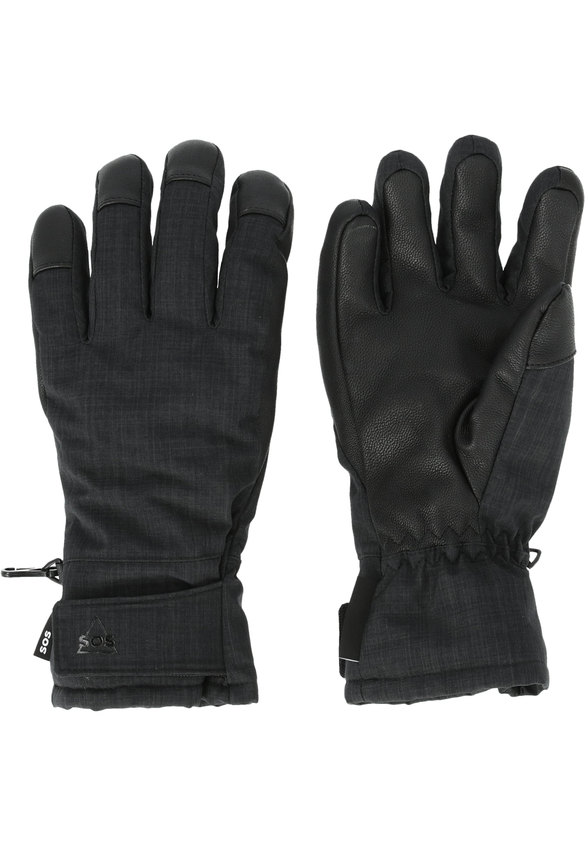 SOS Handschuhe 'Fernie' in Schwarz: Vorderseite