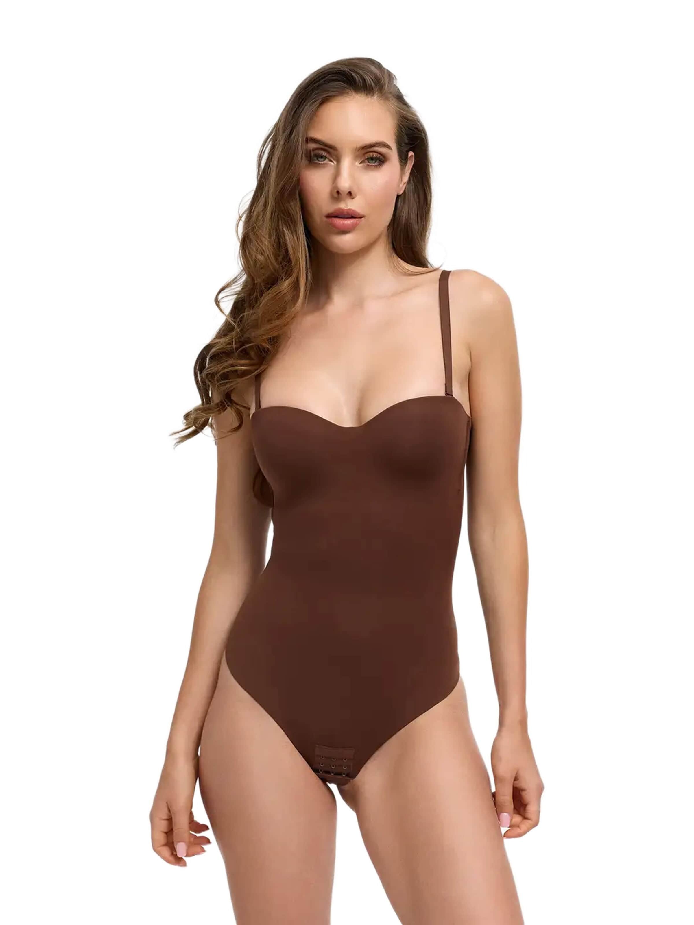 cfab - Body moldeador 'Push-Up integrierter Bodysuit mit String' en marrón