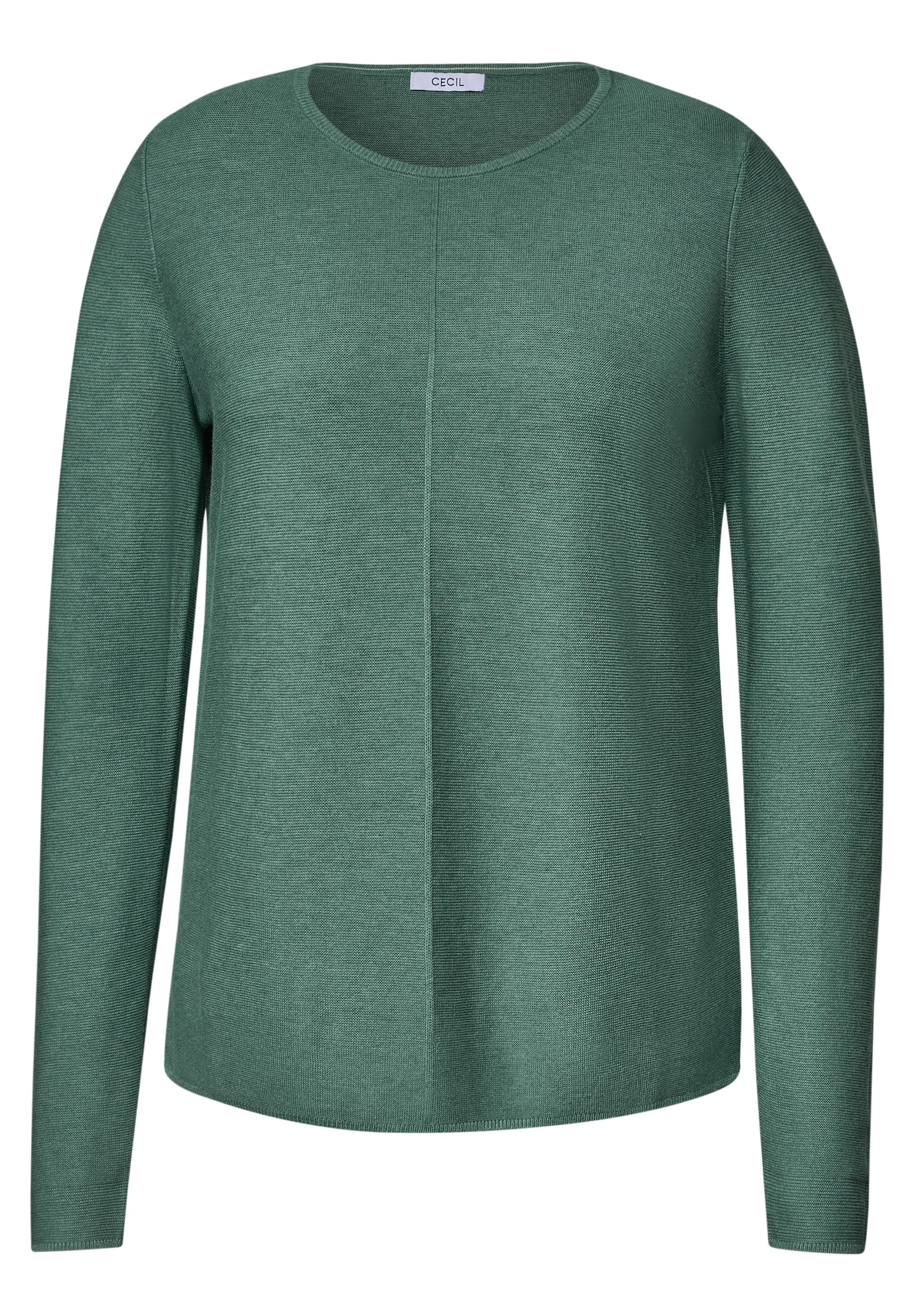 CECIL Langarm Pullover mit Rundhals und Struktur in Grün: Vorderseite