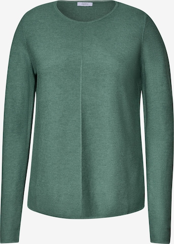 CECIL Langarm Pullover mit Rundhals und Struktur in Grün: Vorderseite