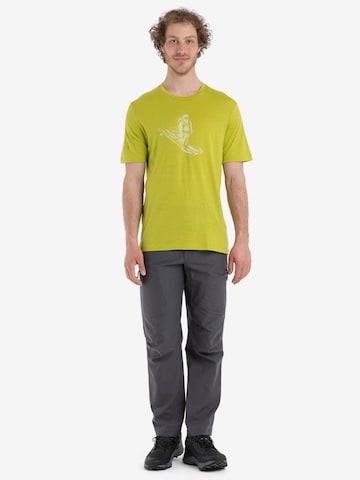 ICEBREAKER Performance Shirt 'Tech Lite II Skiing Yeti' in Green