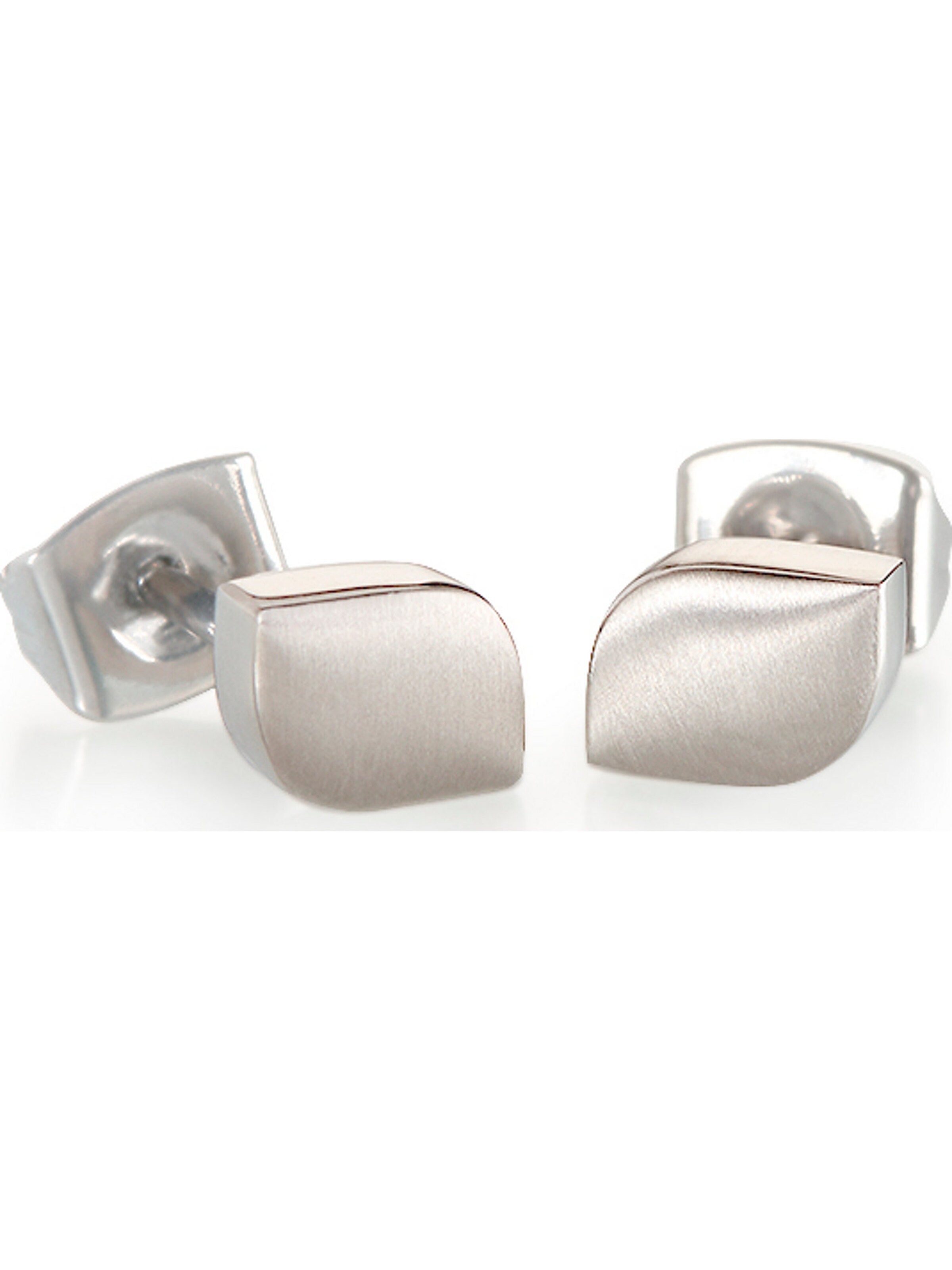 Boccia Ohrringe aus poliertem Reintitan, in der Farbe: Silber, hautfreundlich, Maße: 55 x 12 mm, 05042-01, Titanium, No Gemstone