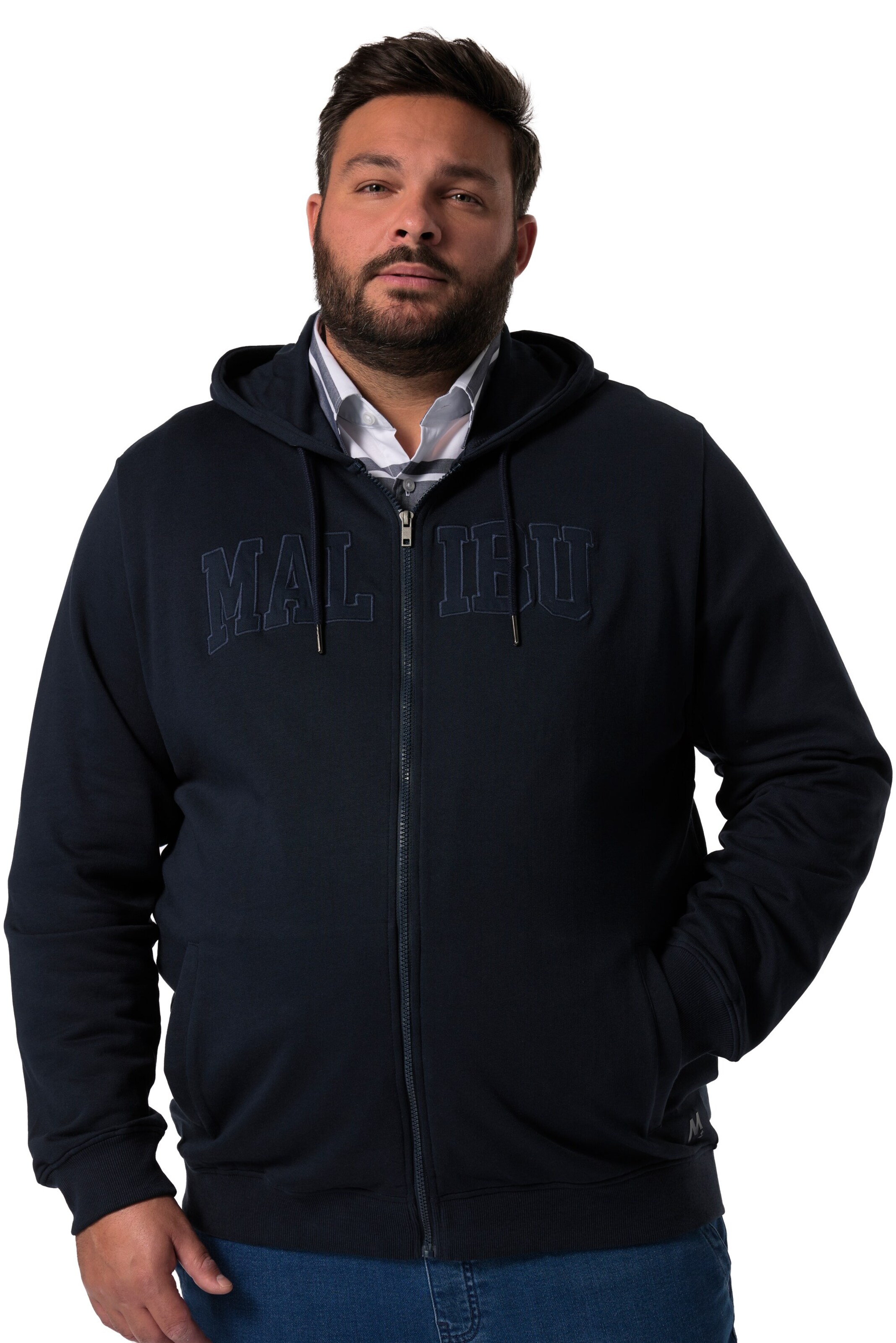 Men Plus Sweat jacket in Blue: front