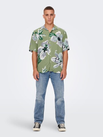 Only & Sons Regular fit Overhemd 'Dan' in Groen