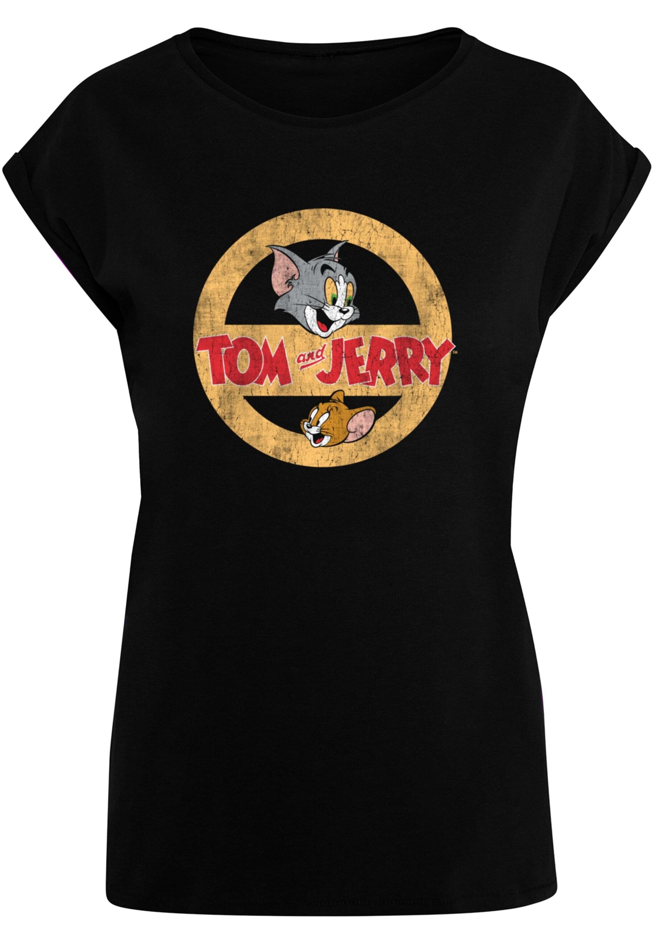 ABSOLUTE CULT Shirt 'Tom And Jerry' in Black: front