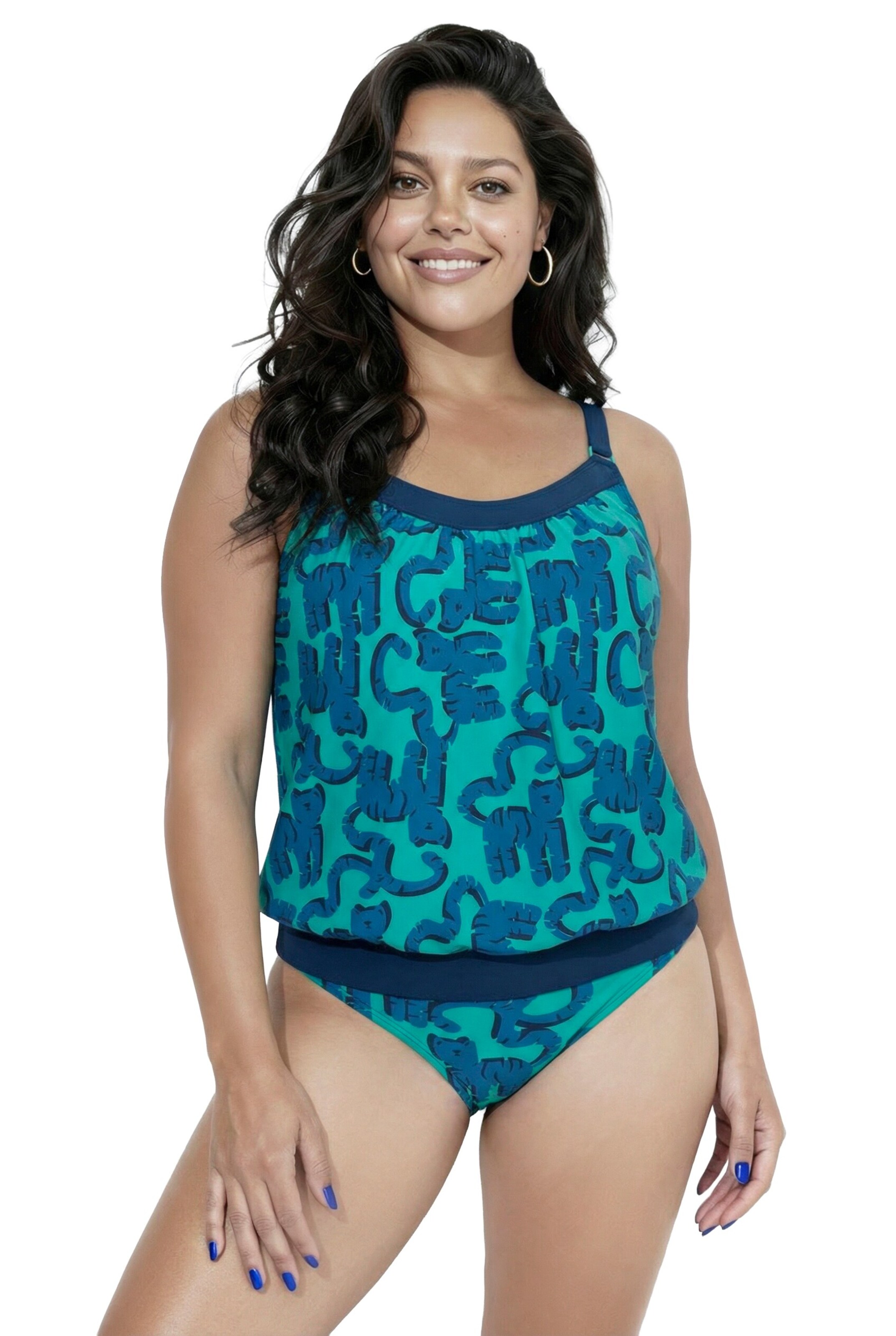 Ulla Popken Bandeau BH in Groen: voorkant