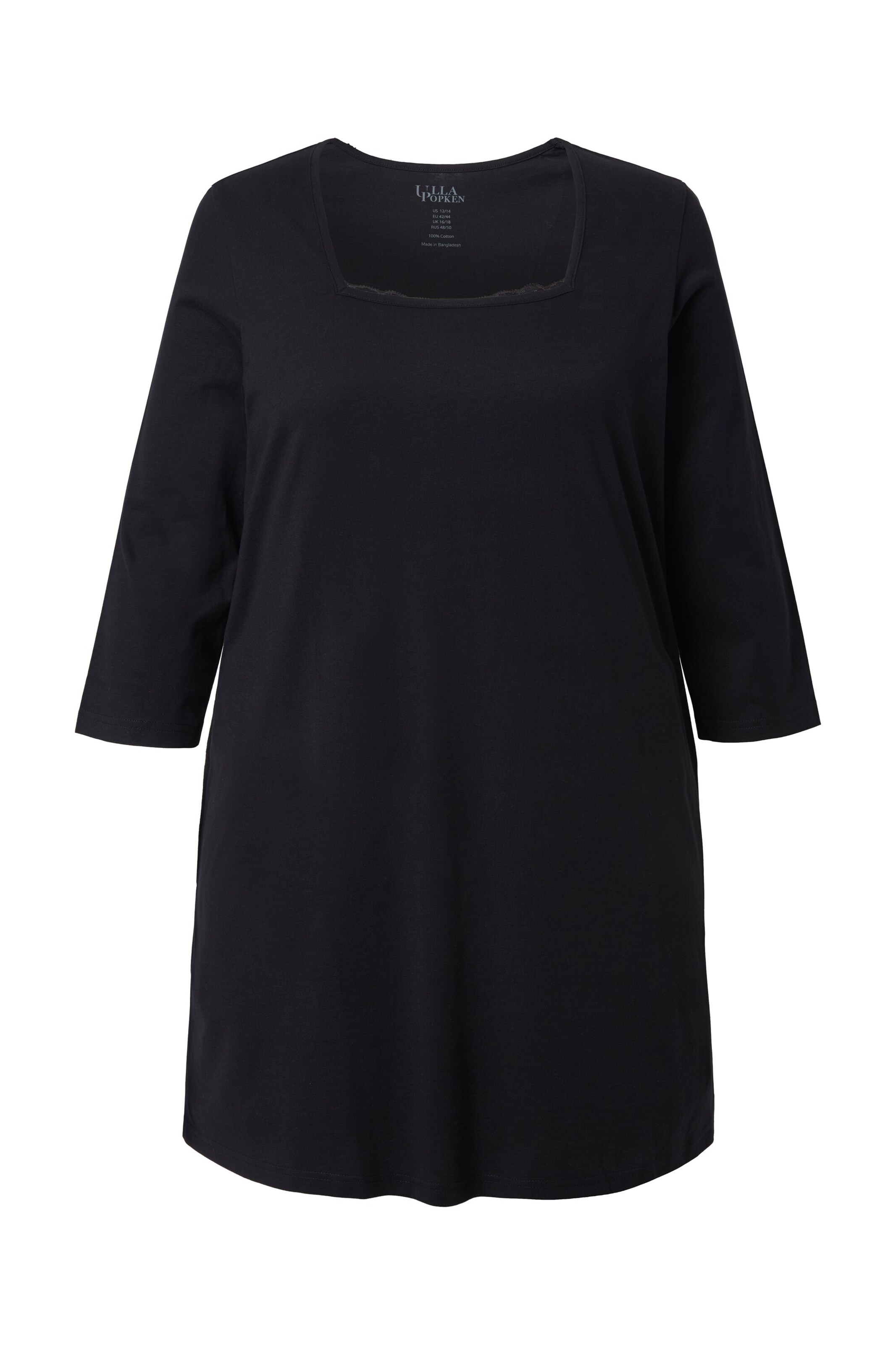 Ulla Popken Shirt in Zwart: voorkant