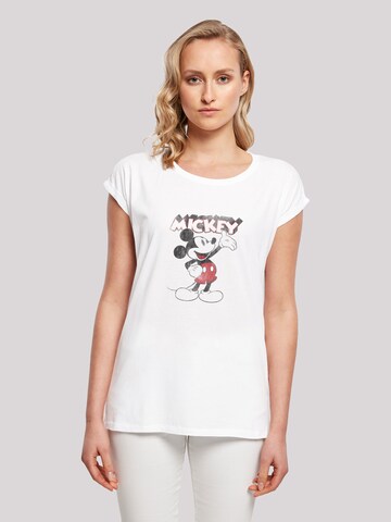 F4NT4STIC Shirt 'Mickey Mouse Presents' in Wit: voorkant