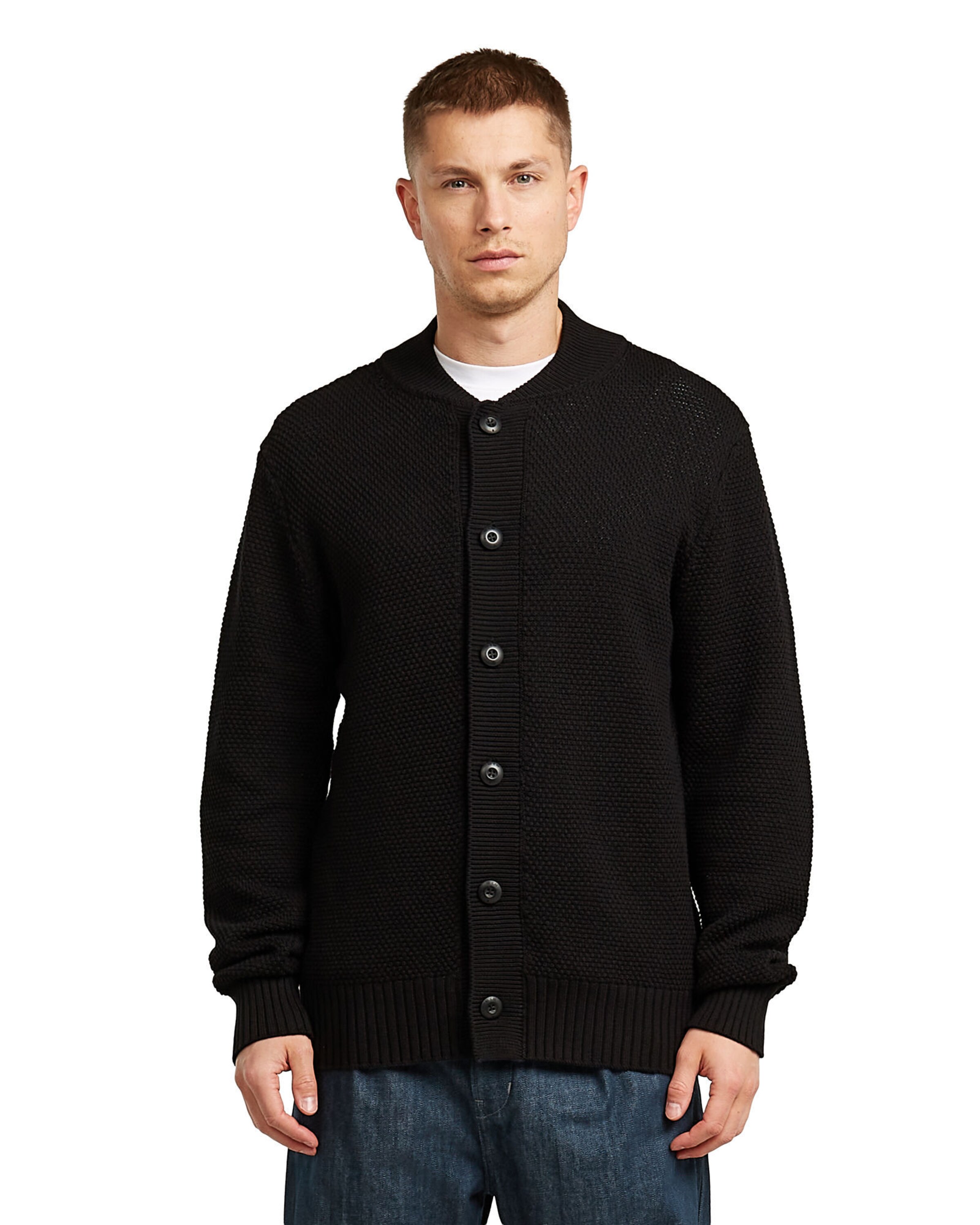 G-STAR Gebreid vest in Zwart: voorkant