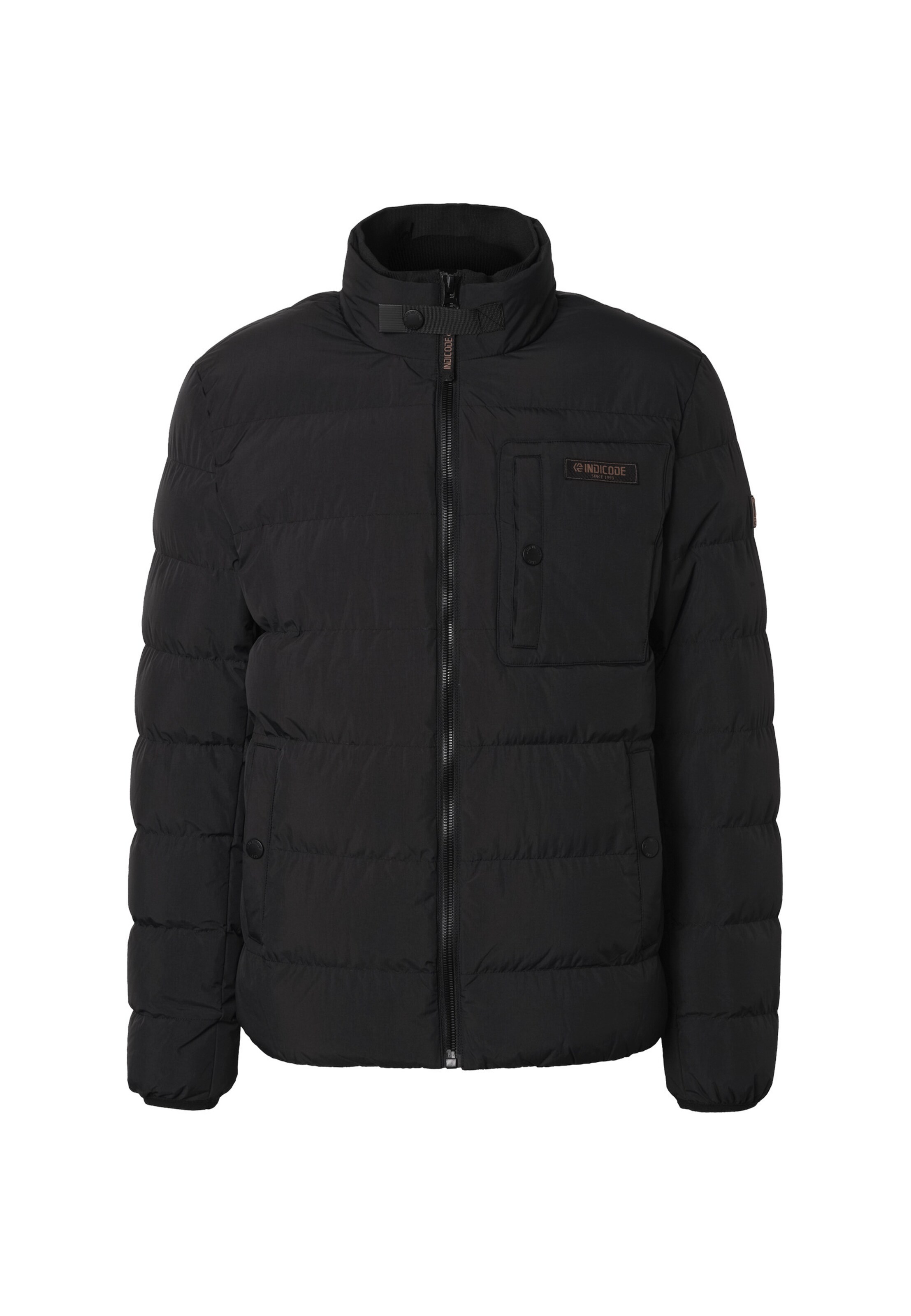 INDICODE JEANS Winterjas 'Dalmars' in Zwart: voorkant