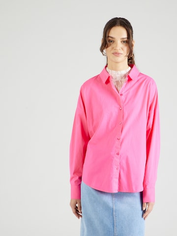 PIECES Блуза 'TANNE' в розово: отпред
