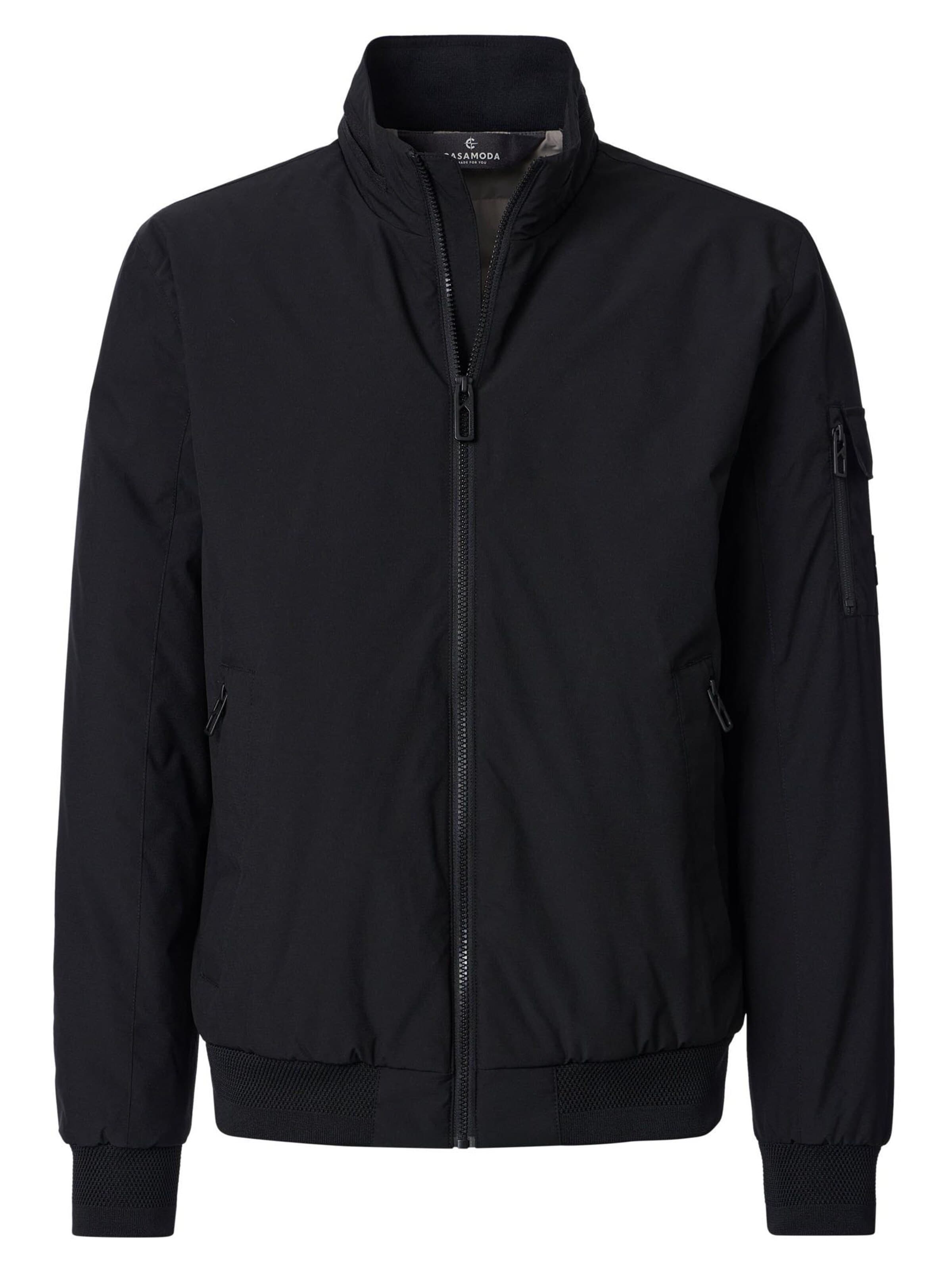 CASAMODA Between-Season Jacket 'Basic' in Black: front