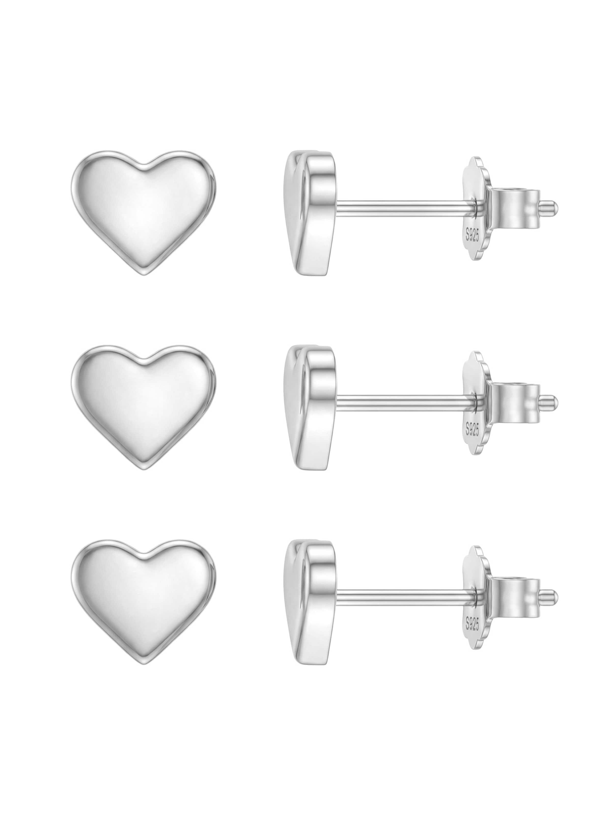 Sofia Milani Schmuckset 'Heart'‌‌‌‌‌‌‌‌ in Silber: Vorderseite