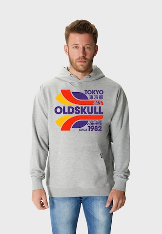 Oldskull Sweatshirt 'Retro Tokyopolis' in Grijs: voorkant