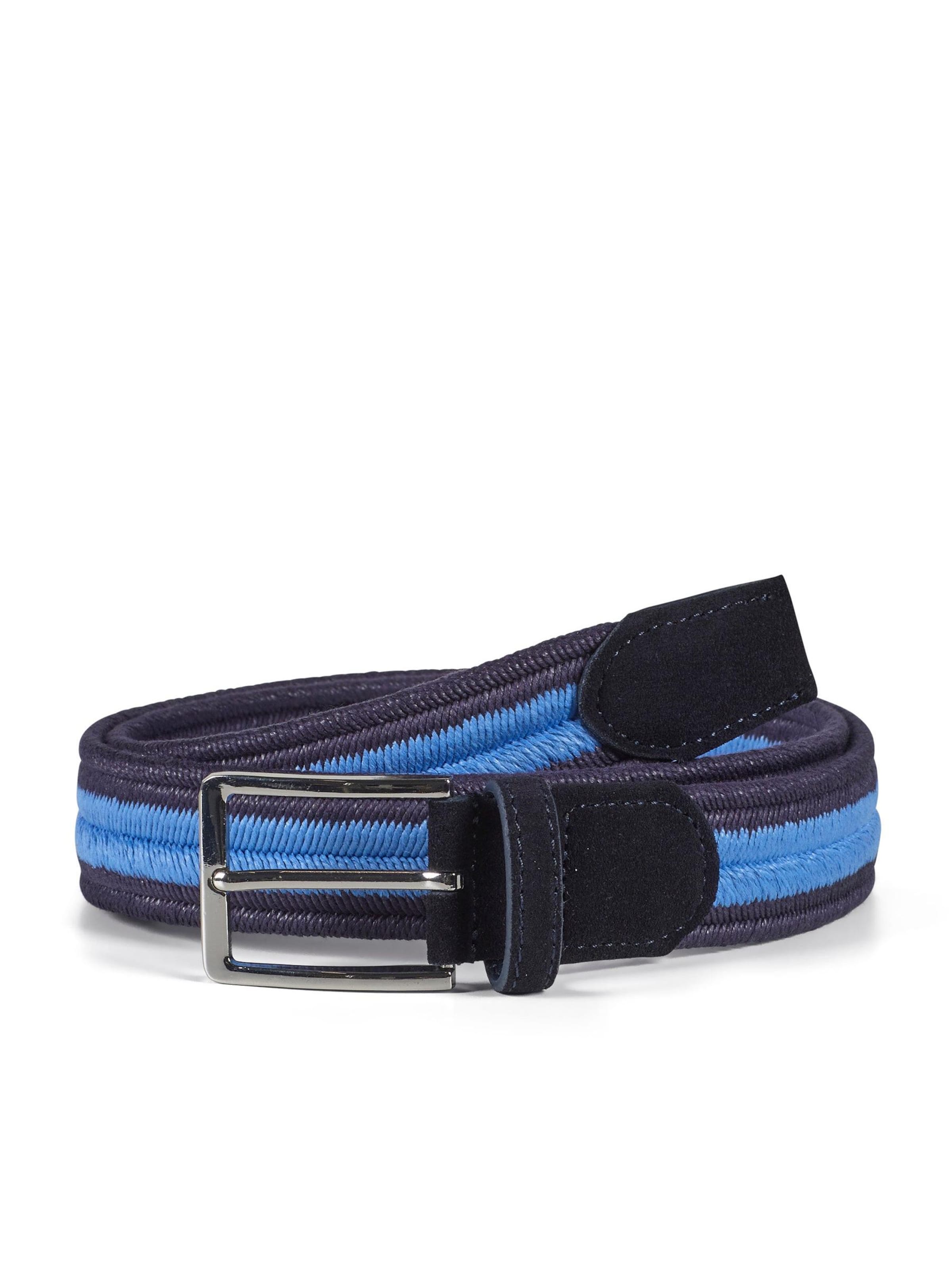 Howard London Riem 'Braided Stretch Belt Blue / Light Blue' in Blauw: voorkant