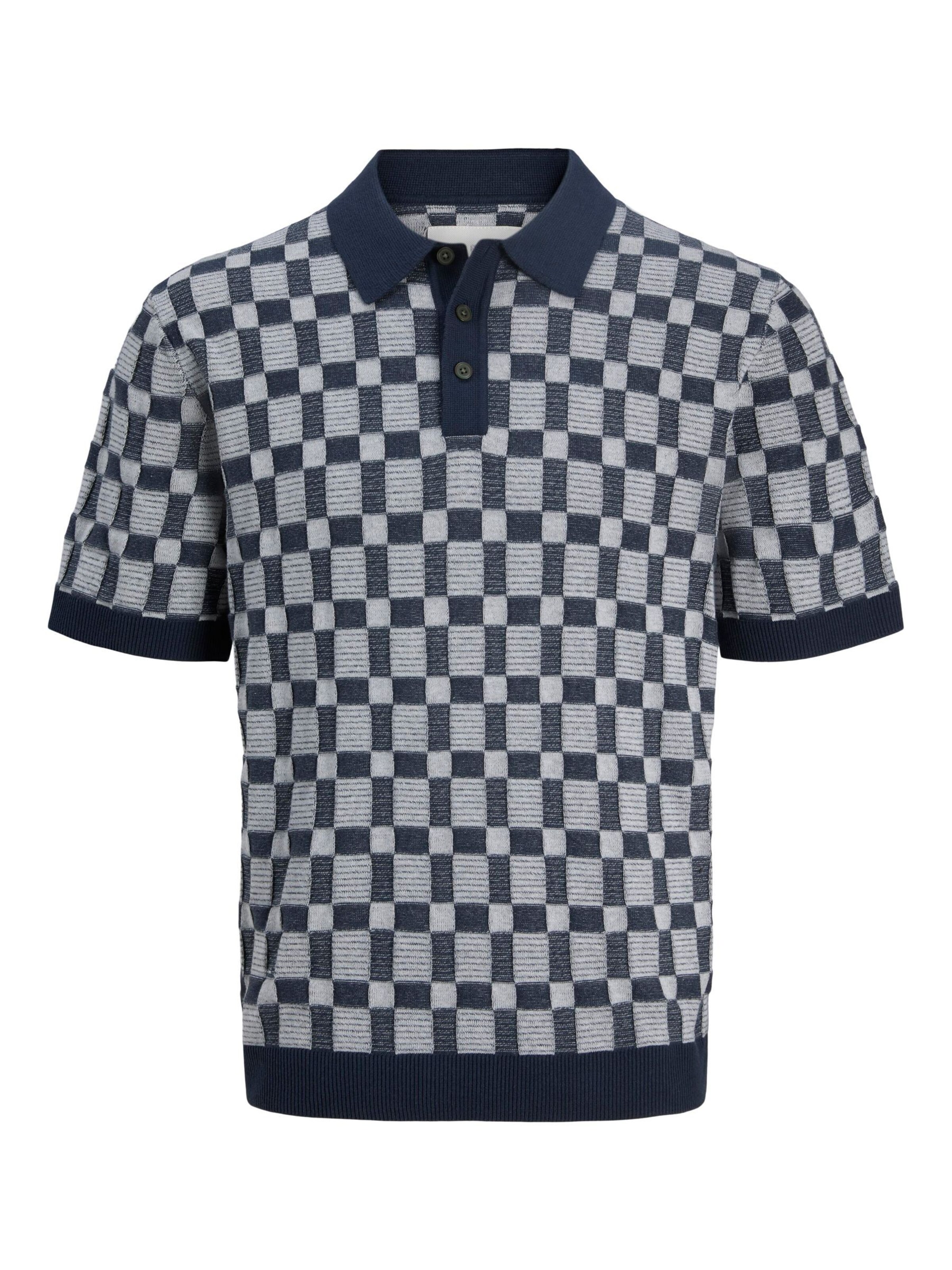 JACK & JONES Shirt in Night blue / Light grey, Item view