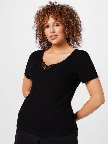 T-shirt 'Georgia' ABOUT YOU Curvy en noir : devant