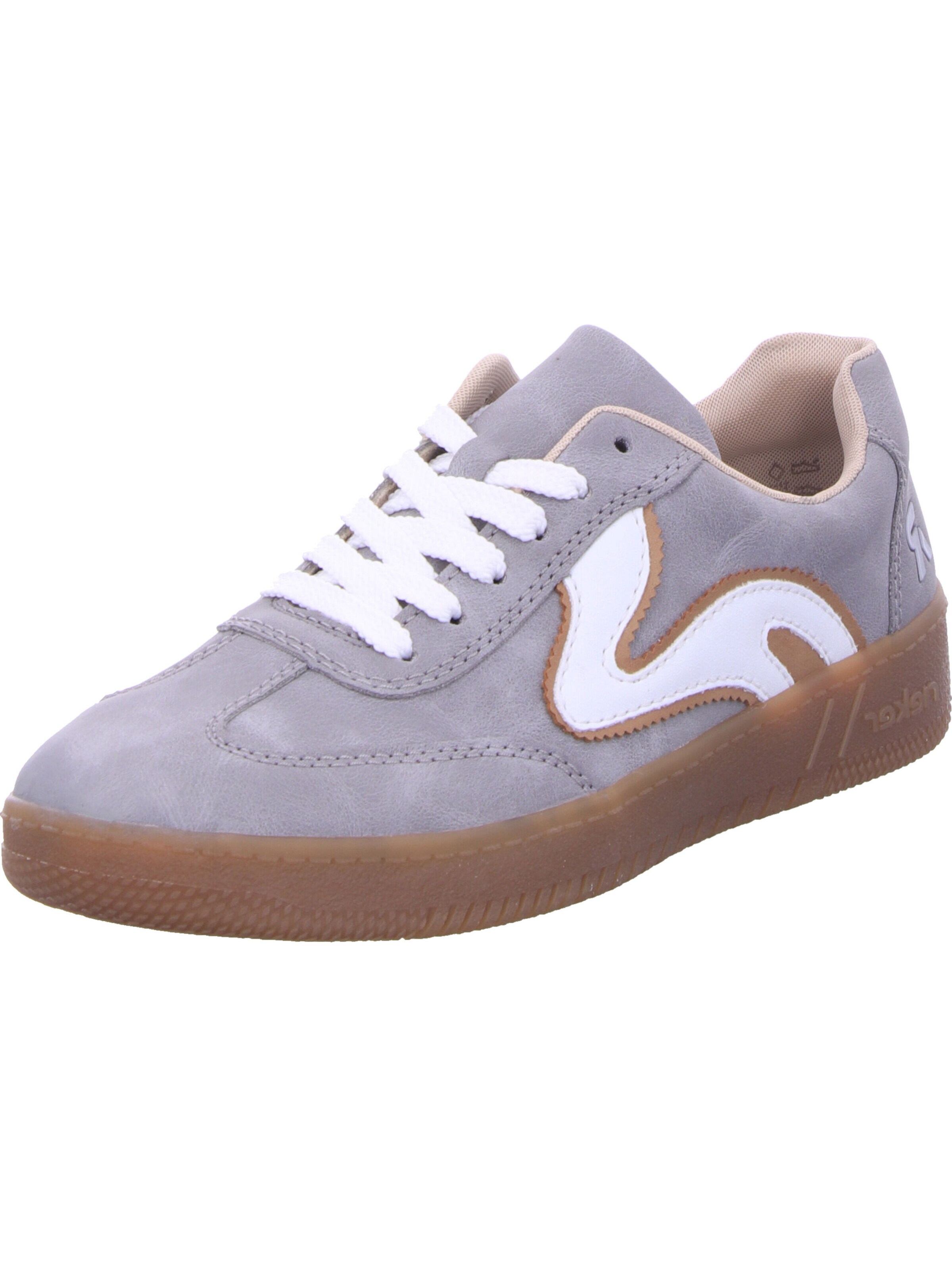 Baskets basses Rieker en gris : devant