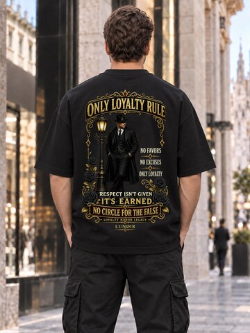 LUNØIR Studio Shirt 'Only Loyalty Rule' in Zwart