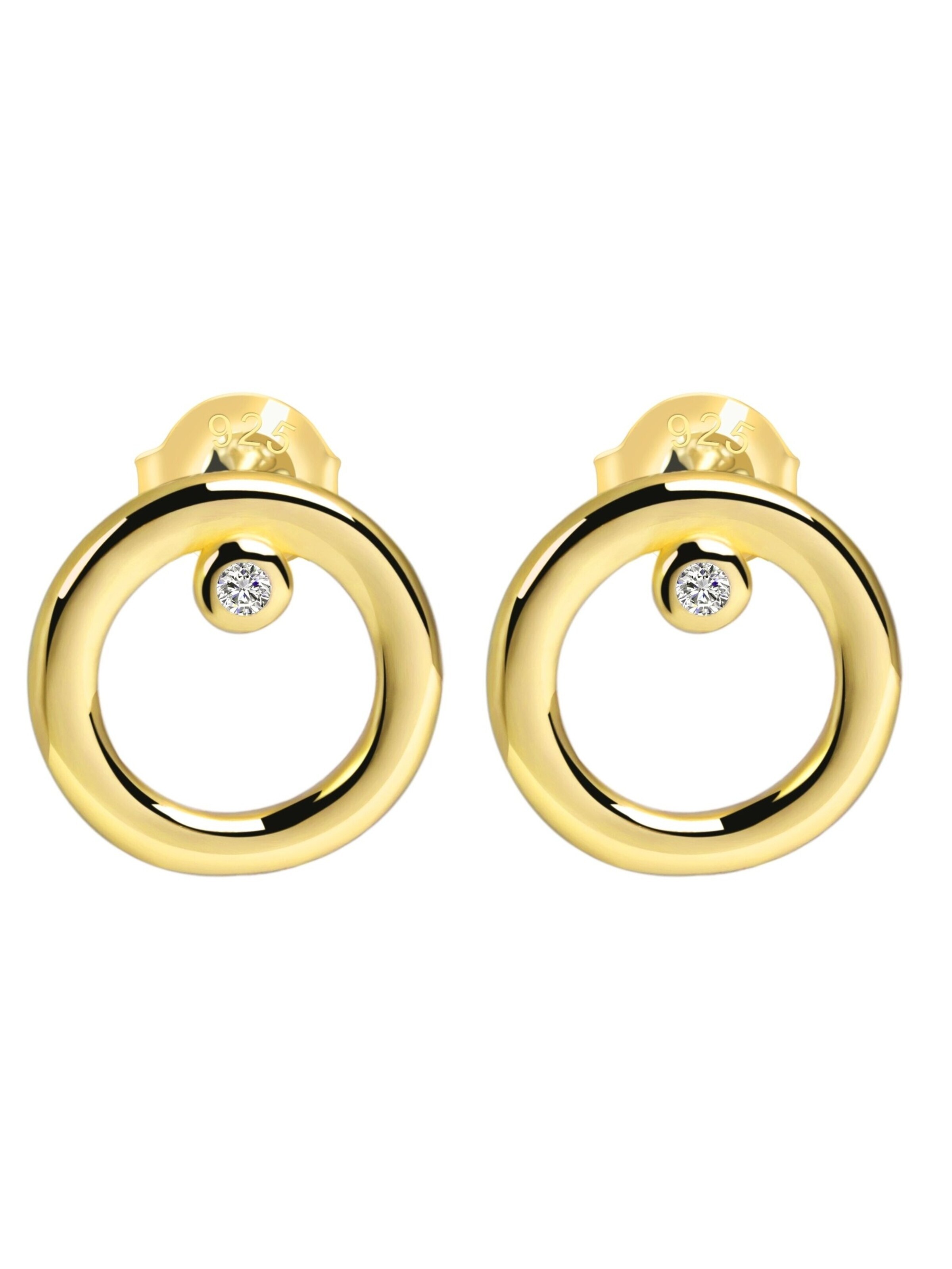Akzent Earrings '"Beatrice" aus 925 Sterlingsilber, rhodiniert, langlebig' in Gold: front