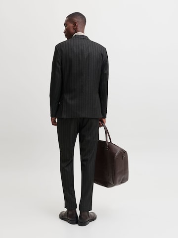 JACK & JONES Slimfit Bandplooibroek 'MARTIN' in Zwart