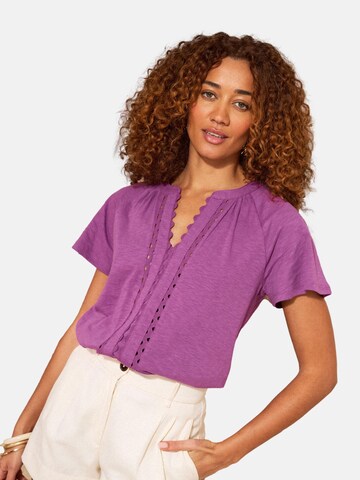 love & roses Blouse in Purple: front