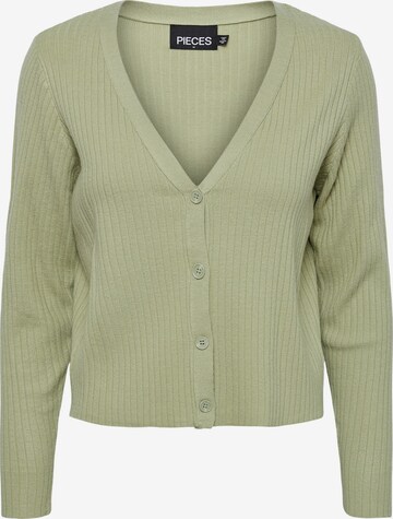PIECES Knit Cardigan 'Crista' in Green: front