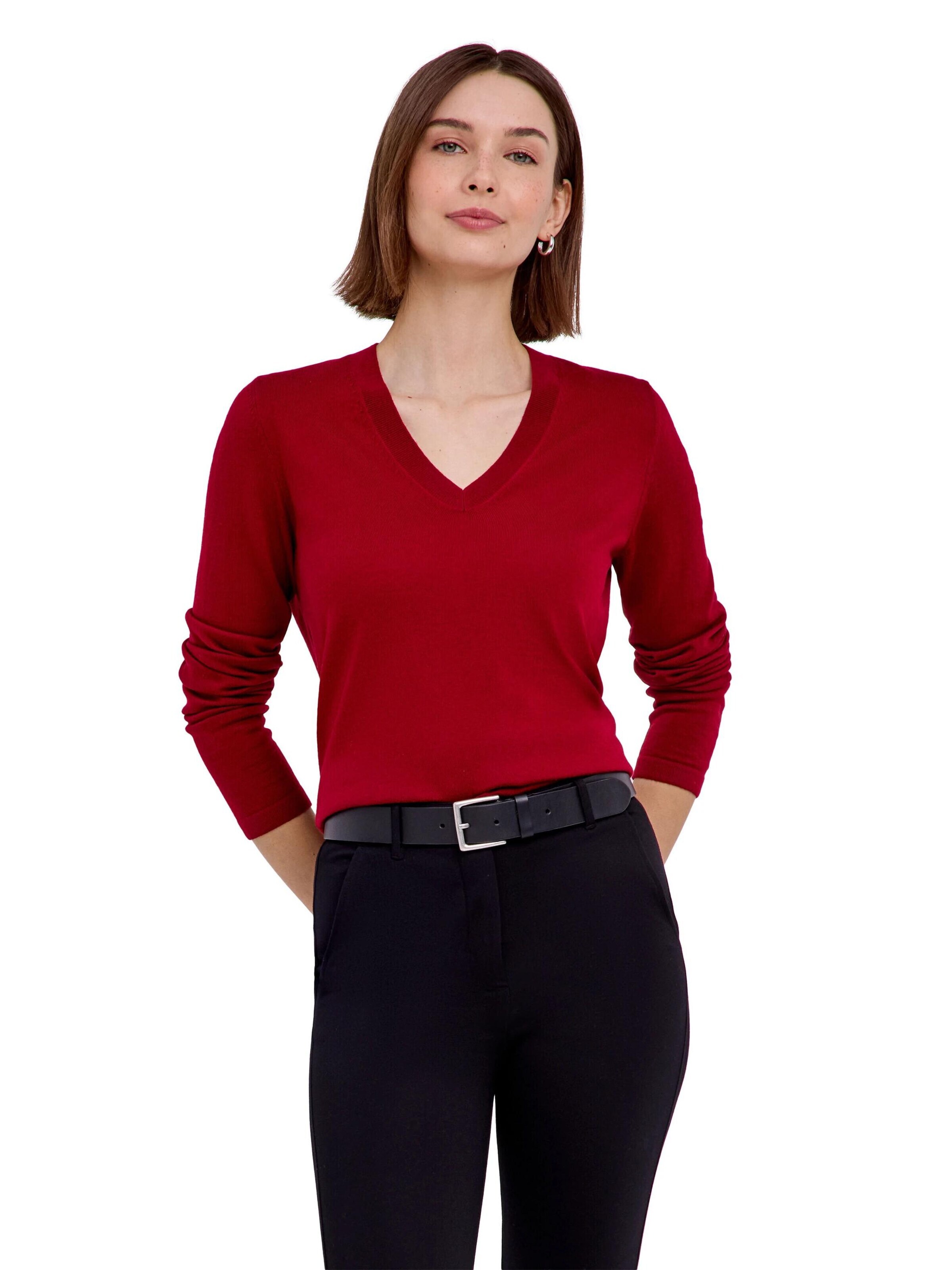 FALKE Pullover 'Pure Merino Wool'‌‌‌‌‌‌‌‌ in Rot: Vorderseite