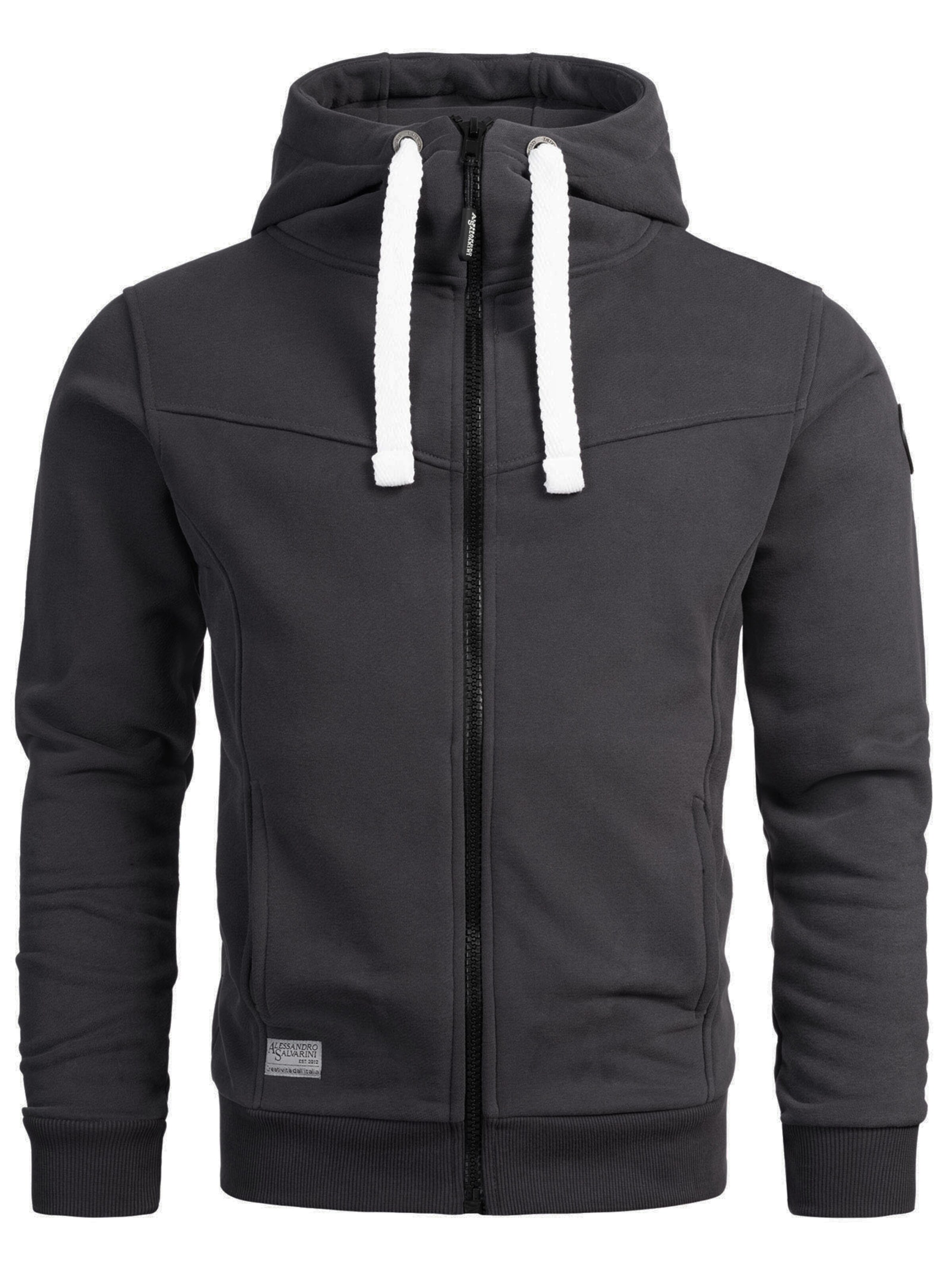 Alessandro Salvarini Zip-Up Hoodie in Grey