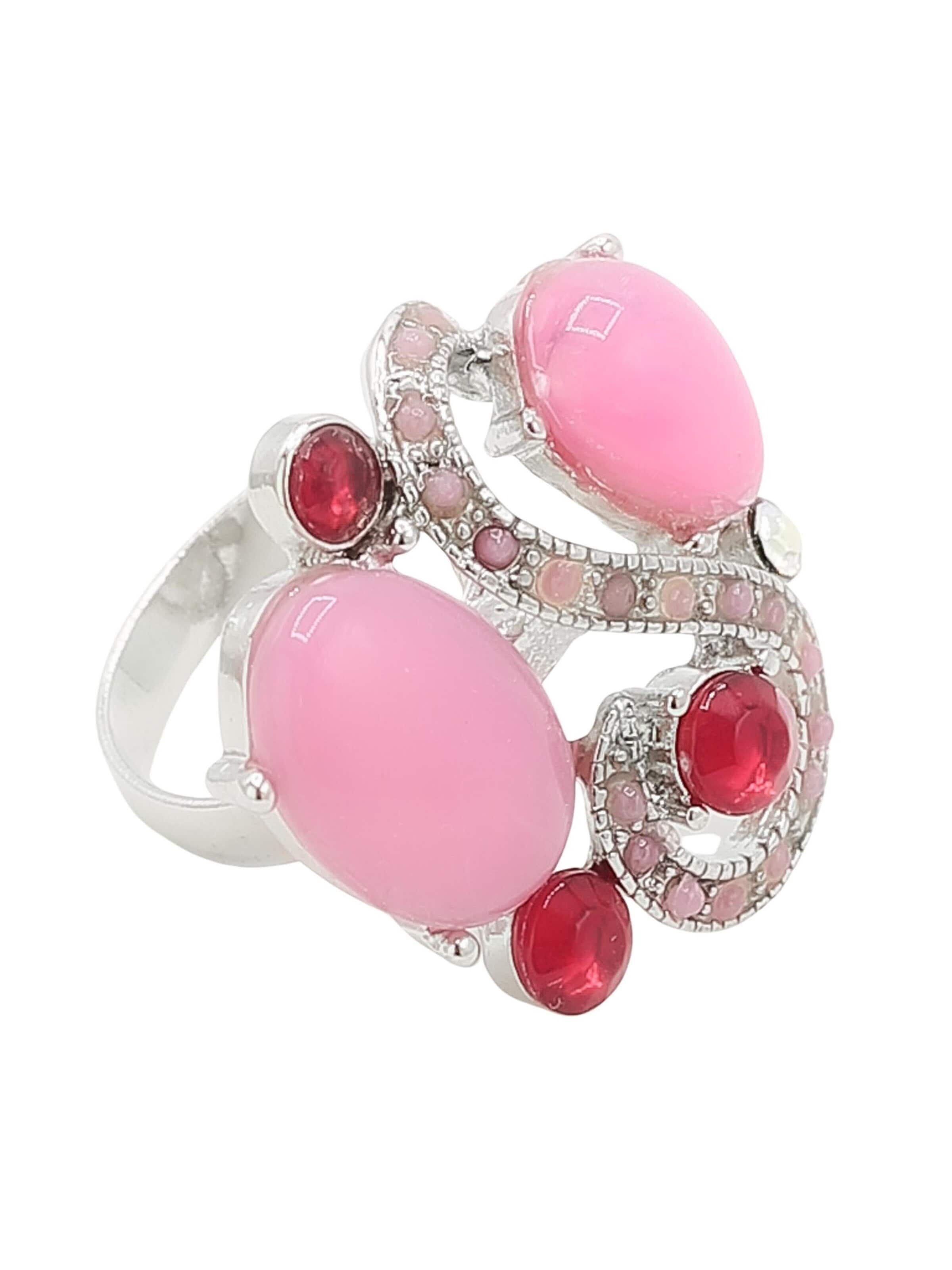 COLLEZIONE ALESSANDRO Ring 'Sissi' in Pink: front
