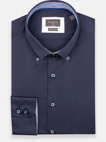 Camicia business 'Roma Iconic Satin Man Shirt White' di 7Camicie in blu: frontale