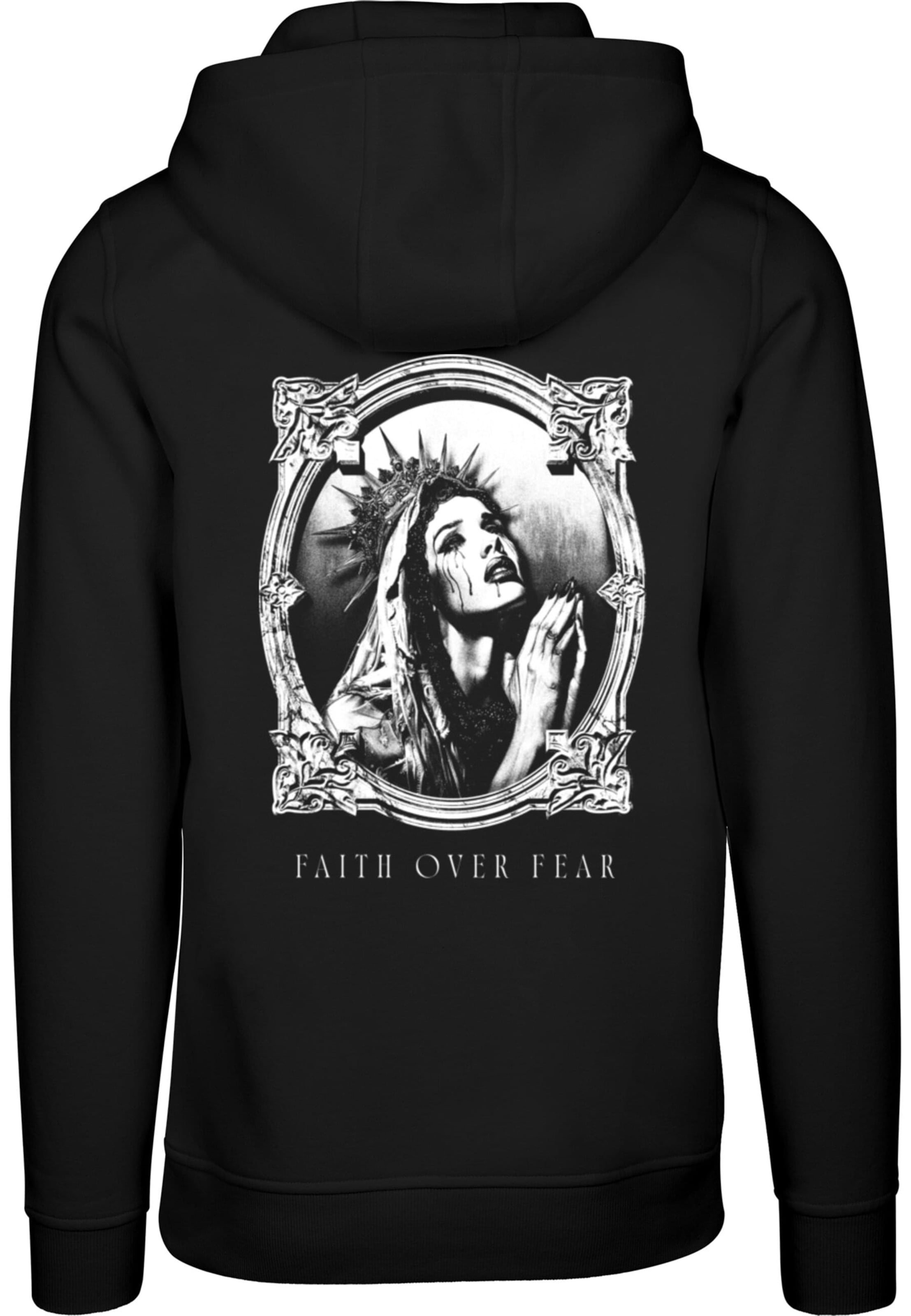 Felpa 'Faith Over Fear' di Mister Tee in nero