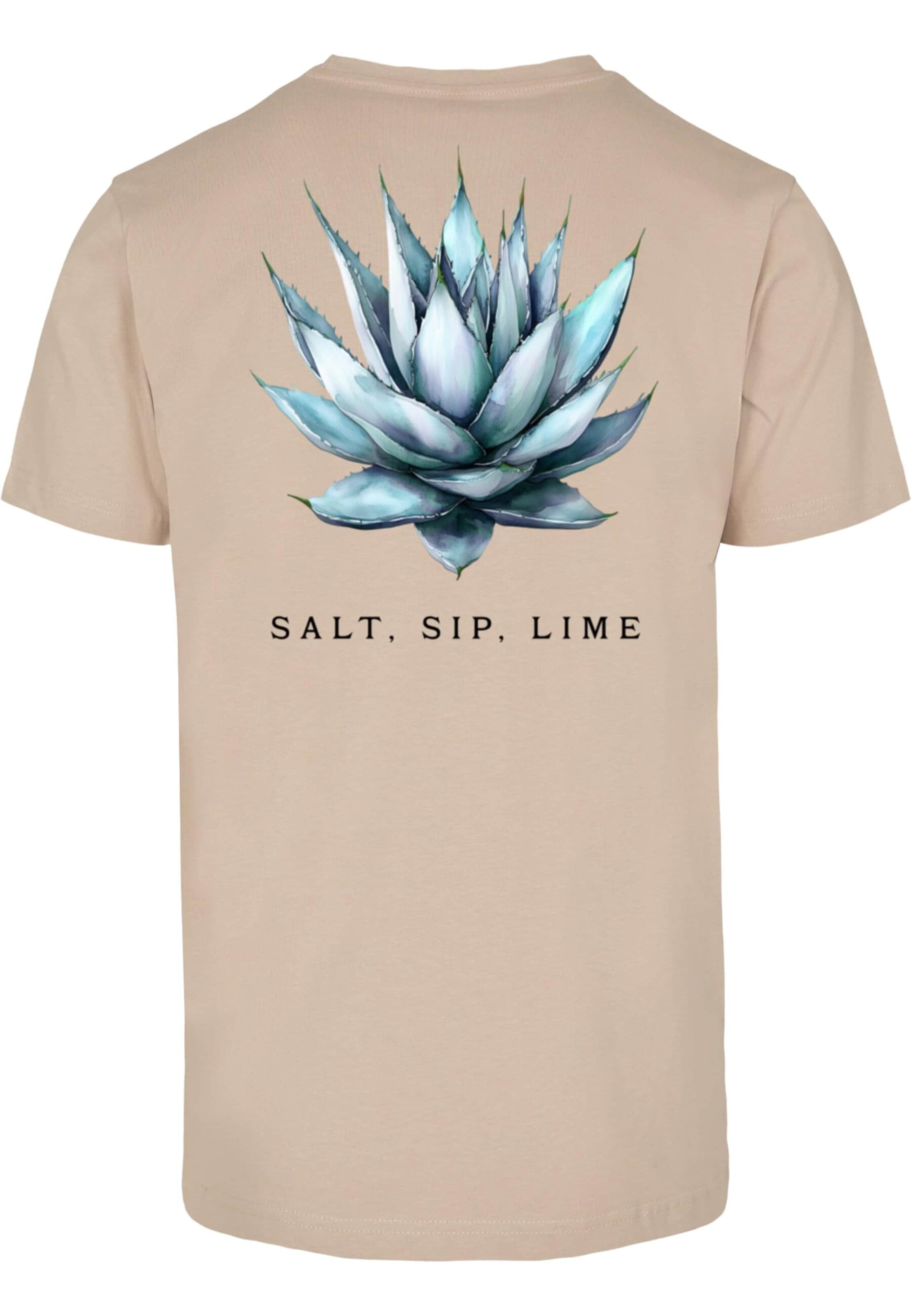 Mister Tee Shirt 'Mexico Salt Sip Lime' in Beige