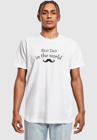 Merchcode Shirt 'Fathers Day - Best Dad In The World' in Wit: voorkant