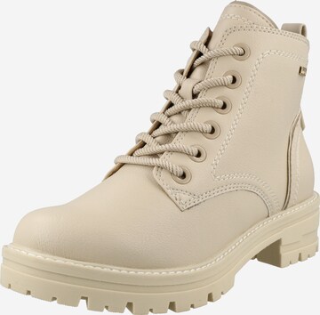 JANA Lace-Up Ankle Boots in Beige: front