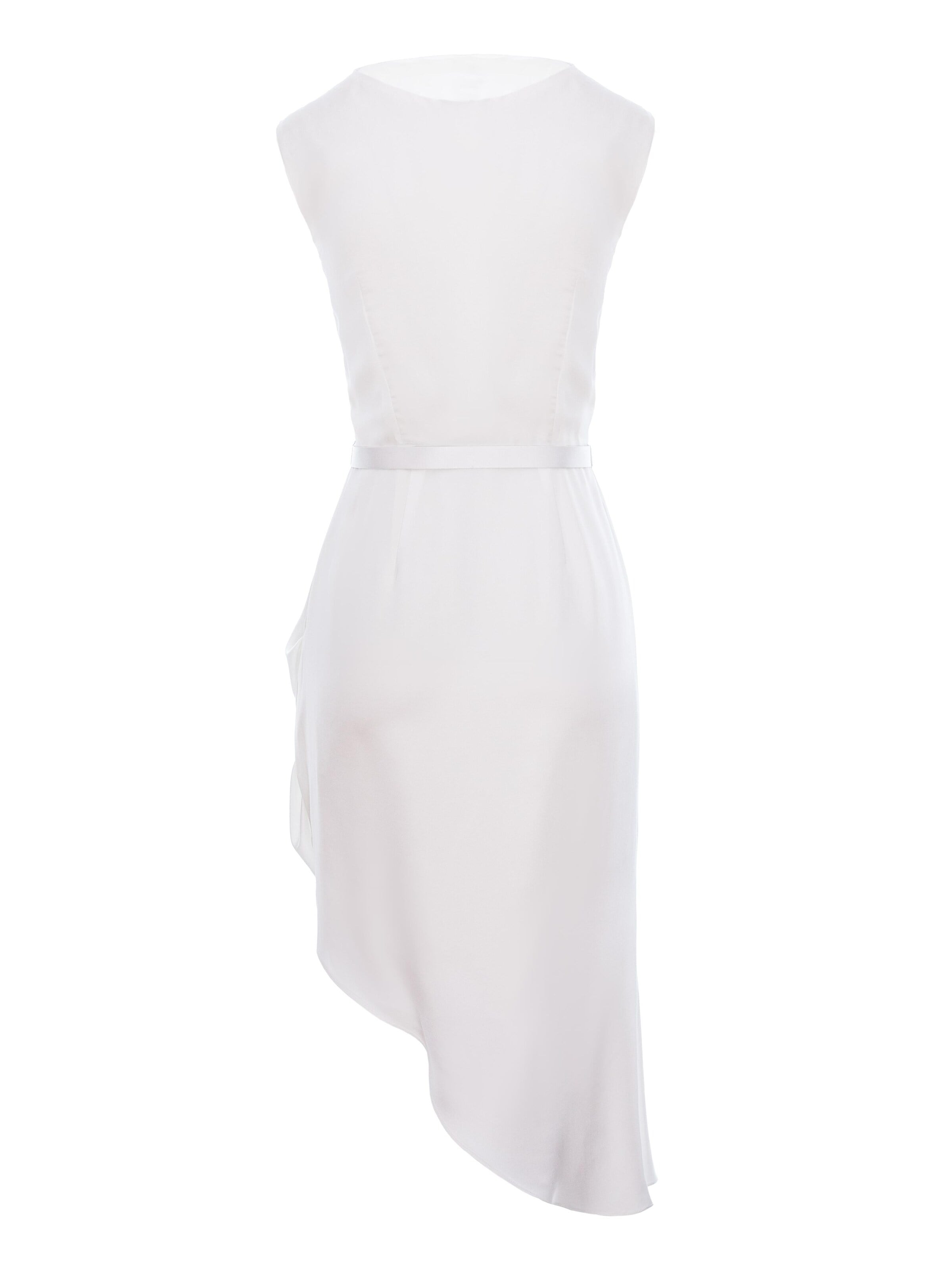 AVENUE N°29 - Vestido 'Cowl Neckline Asymmetric Midi Dress' en blanco