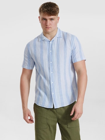 Dxnmxrk Shirt 'DXCastello' in Blau: Vorderseite