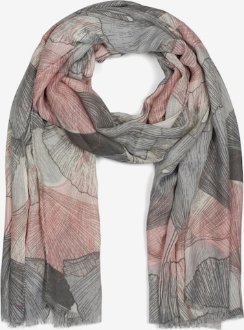 styleBREAKER Schal 'Langer Schal Ginkgo Leaves' in Pink: Vorderseite