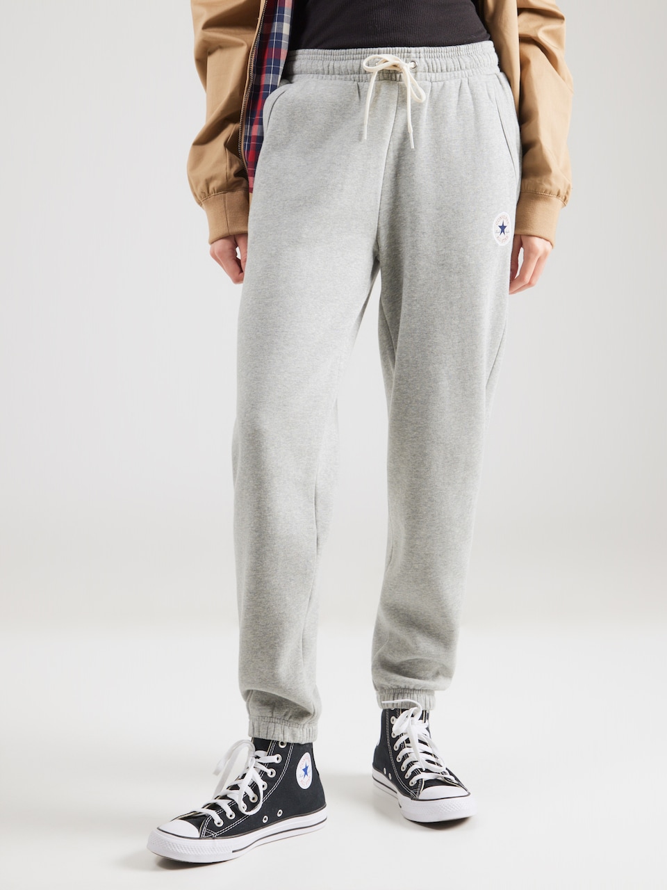 Tapered Pantaloni 'Chuck' de la CONVERSE pe gri: față