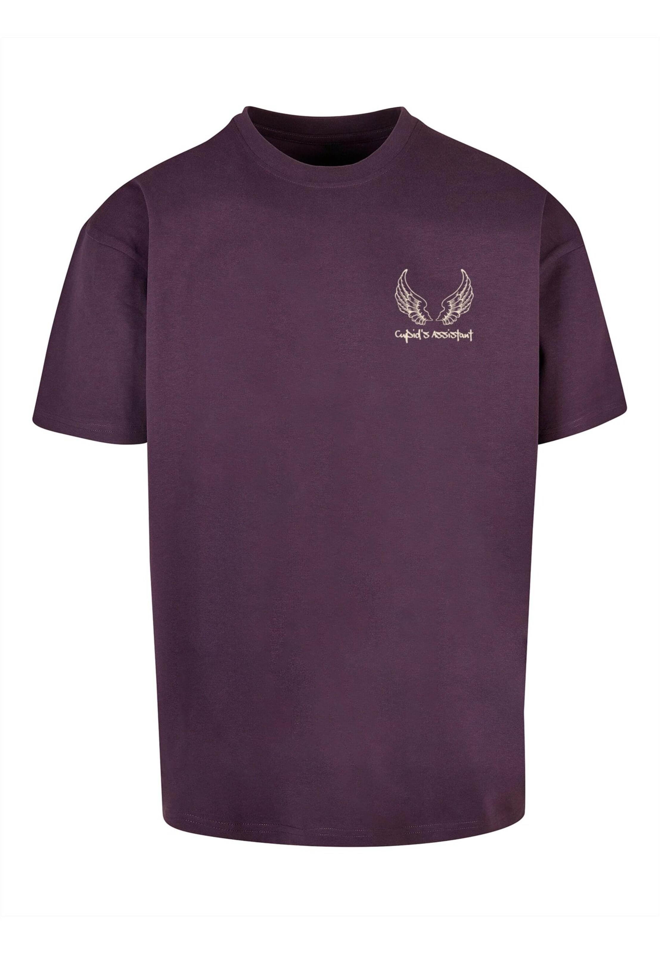 Merchcode T-Shirt 'Cupid´s Assistant' in Lila: Vorderseite