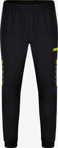 JAKO Tapered Workout Pants in Black: front